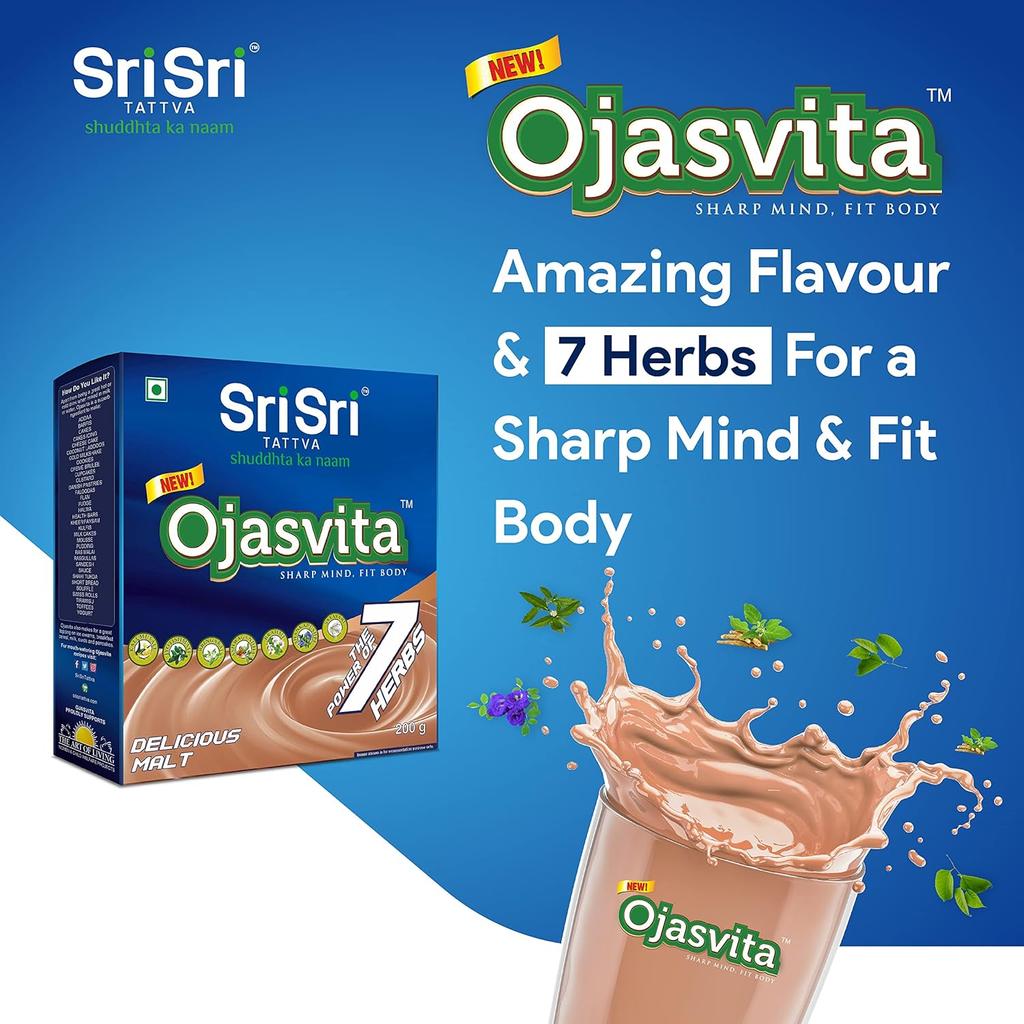 Sri Sri Tattva Ojasvita Malt Powder Drink Mix For Daily Vitality Focus And Nutrition 200 g Pack Of 1