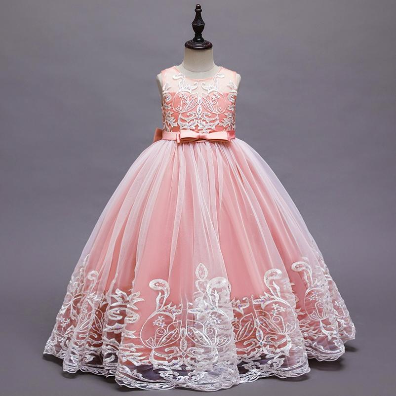 Girls Dress Dress Sleeveless Mesh Performance Host Princess Dress