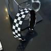 Domestically Produced Tension Check Black and White Checkerboard Hairband