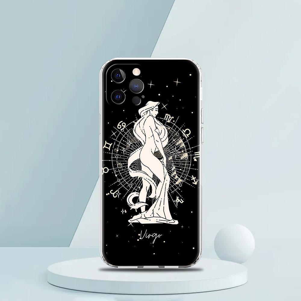 Zodiac Case for iPhone 16 15 14 13 12 Pro Max Cover Transparent Soft for iPhone 11 Pro Max 7 8 Plus XS XR Shell Coque Capas Bags