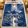 Flannel BlanketDallas Cowboys Custom Name Text Personalized Soft Warm Throw Blanket Home Decor Gift