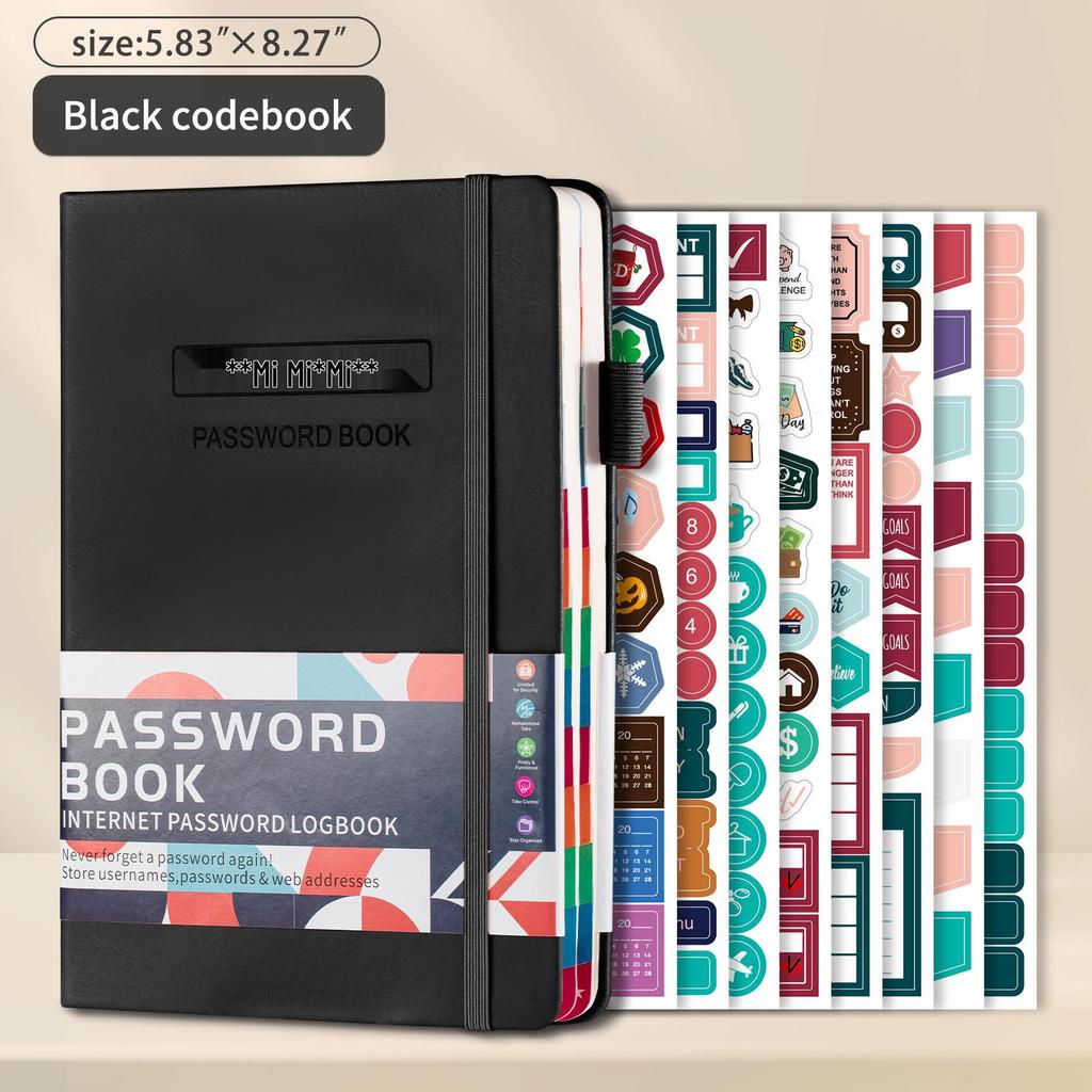 Cross-border A5 Password Notebook with Letter Labels for Account and Website Management
