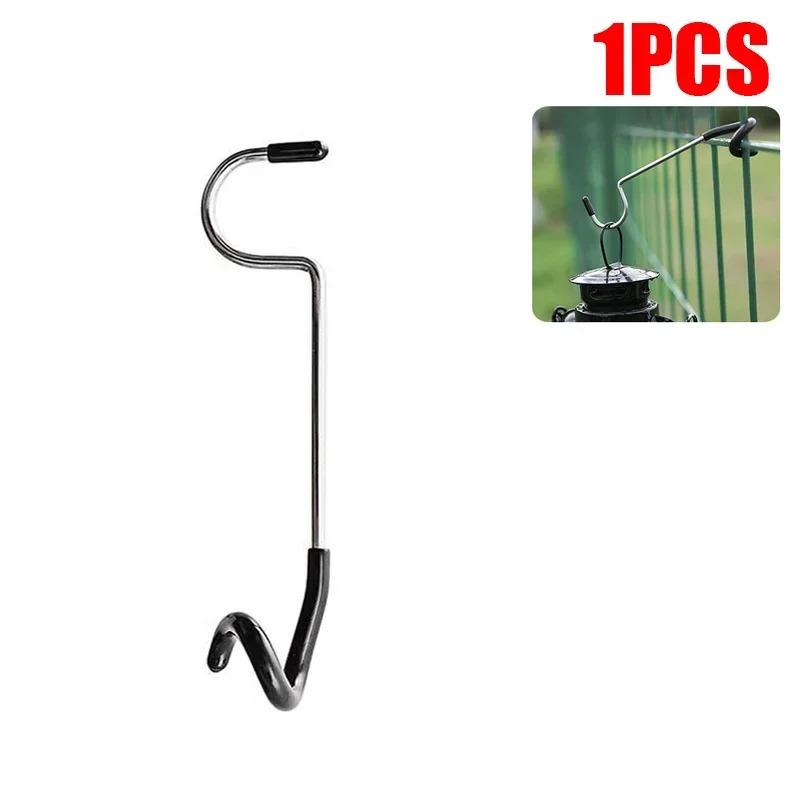 Camping Stainless Steel Lamp Holder Hook Portable Tent Pole Light Hanger Hunting Fishing Lantern Hanger Outdoor Camping Tools