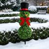 Outdoor Christmas Snowman Stake Yard Stake, Simulation Topiary Decoration for Home Decor Indoor Porch Garden, Festive Holiday Durable Plastic