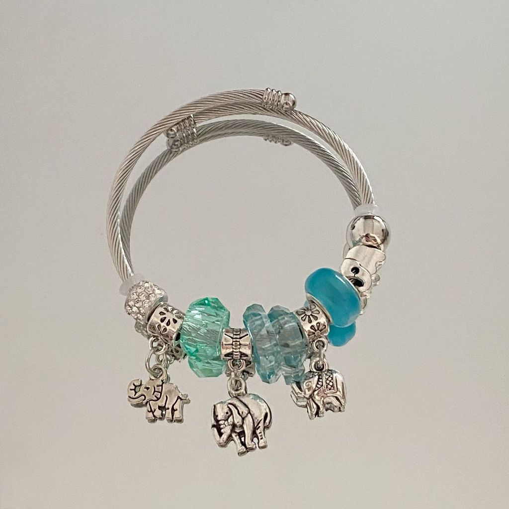 Modern Elephant Bead Bracelet With Stainless Steel Material For Fashion Casual Wear