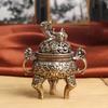 Antiker Räucherbrenner Buddhistischer Mini Kirin Räucherkessel Retro Kupfer Sandelholz Räucherstäbchenhalter Ornament Heim Büro Dekoration