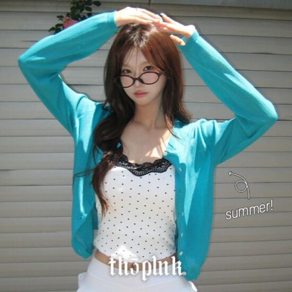 The Pink Loose Fit Semi Crop Round Cardigan