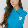GOXO Collar Sleeveless Coral Blue Give Me Heart