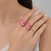 Dripping Oil Flower Ring Camellia Flower French Irregular Ring Retro Enamel Finger Ring  Wedding