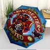 Manchester Football Print Automatic Open Close Umbrella, Portable Foldable Umbrella, for Outdoor Commute Camping Trip, Ideal Birthday Gift