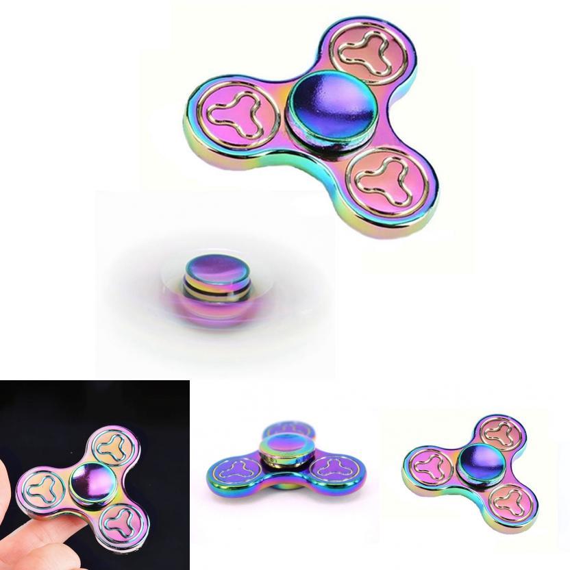 Premium Quality Rainbow Tri Fidget Spinner For Stress Relief And Focus Enhancement