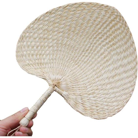 

ВАССОН Веер ручной работы Ротанговое украшение, Веер для вечеринки Свадебный женский подарок, Вееры из пальмовых листьев Бамбуковый ручной 1 шт.