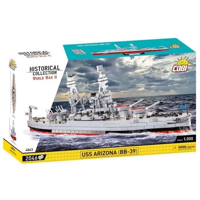 Maquette de bateau - COBI - USS ARIZONA (BB-39) - Gris - 1 pièce - À partir de 10 ans