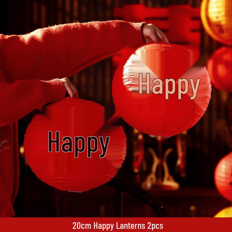 Double Happiness Chinese Wedding Room Decoration Set with Lanterns & Honeycomb Ornaments for Bedroom Photo Props