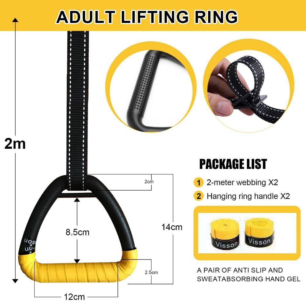 1 Pair No-Punch Pull-up Gymnastic Rings Anti-slip Fitness Equipment Premium Gymnastic Rings  Gym