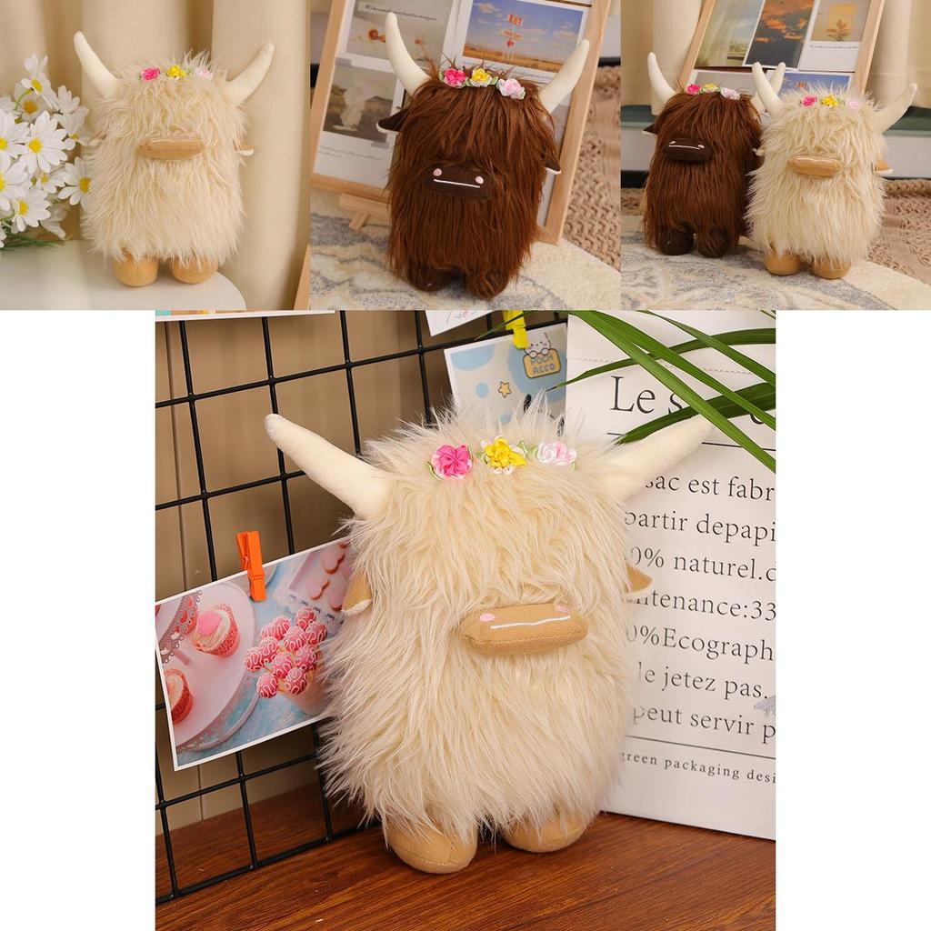 Highland Cow Plush Toy For Home Decor And Play Scottish Cattle Stuffed Animal