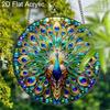 Acrylic Peacock Stained Glass Style Suncatcher, Vibrant Feather Window Hanging Ornament for Art and Animal Lovers