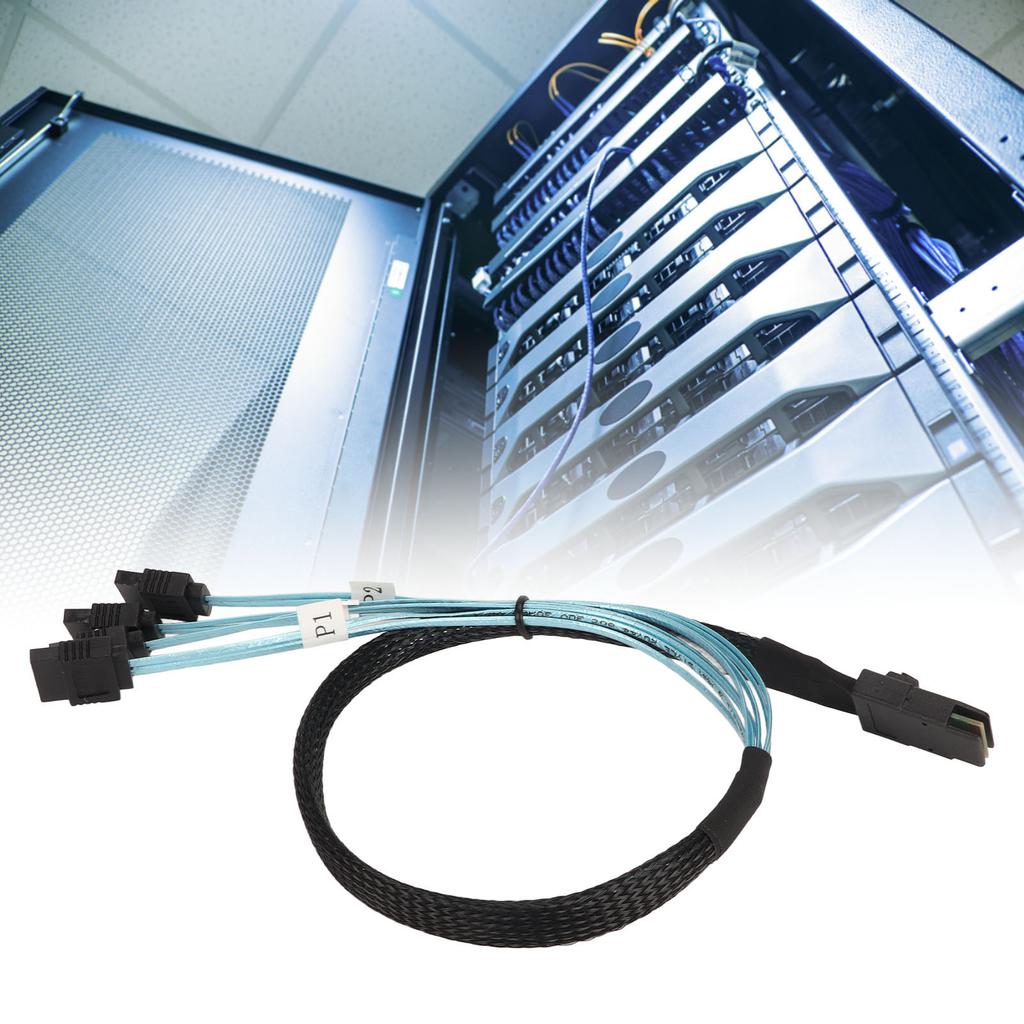 to 4 Cable 7Pin 12Gbps Tinplated Copper Gold Plated Contactor SFF 8087 to 4 Cable for Desktop Chassis