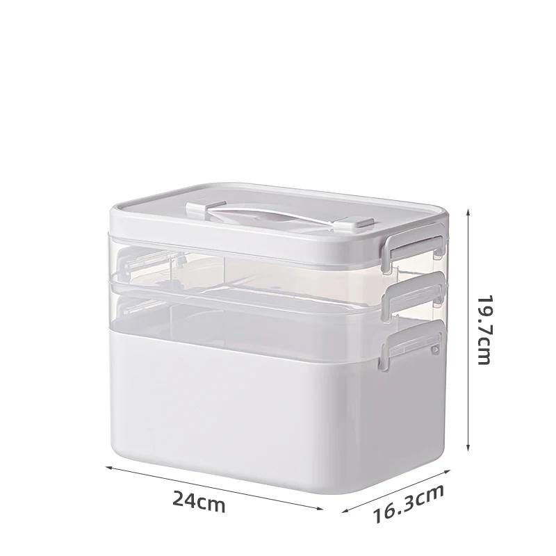 1PC large capacity storage box, portable multi-layer design, organizer for home medical drugs, very practical