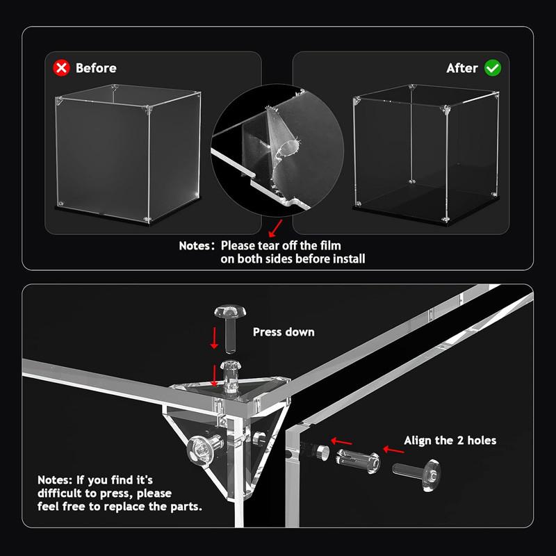 Acrylic Display Case for Collectibles Assemble Clear Dustproof Display Box for Action Figures Model Doll Toys Display Home Storage Case