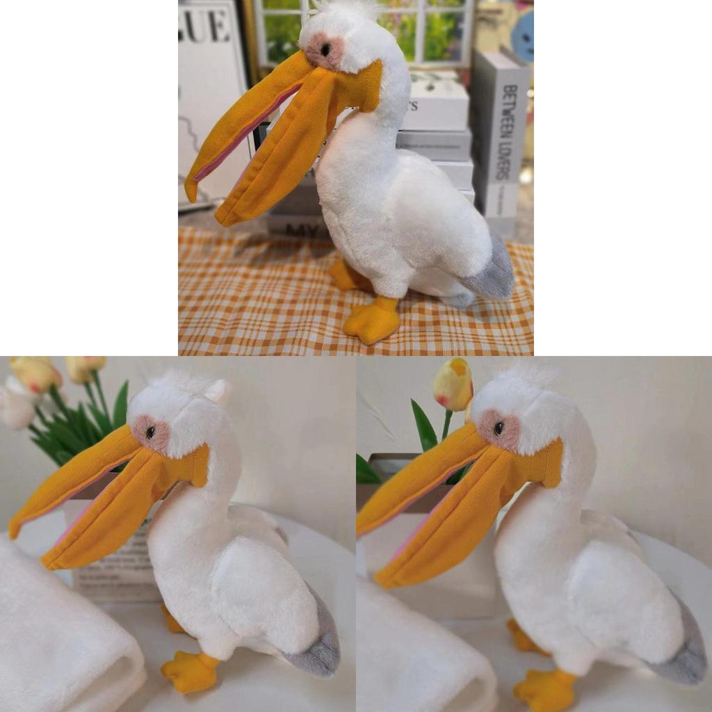 Pelikan Kuscheltier mit langem Schnabel Realistisches Vogel Stofftier Für Kinder Geschenk