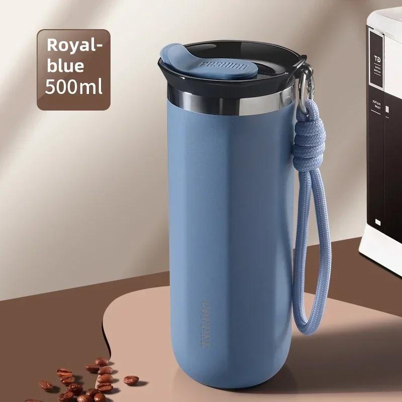 JUSTINLAU Business Thermal Mug Insulated Water Cup Stainless Steel Portable Cold Coffee Cup Gift Cup Leakproof Travle Drinkware