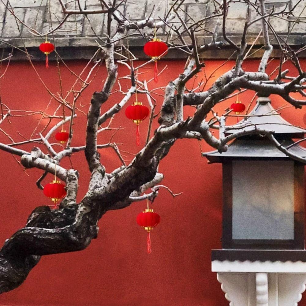 6/20/30 Stück Frühlingsfest Chinesischer Knoten Hängend Chinesisches Neujahr Einweihung Mini Rote Laterne Hängendes Ornament Geschenk Hausdekoration