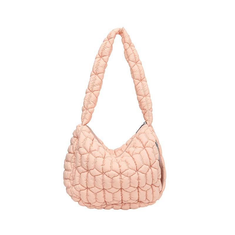 Pleated Cloud Bag Women's New Large-capacity Single-shoulder Cross-slung Woven Bubble Cotton Tote