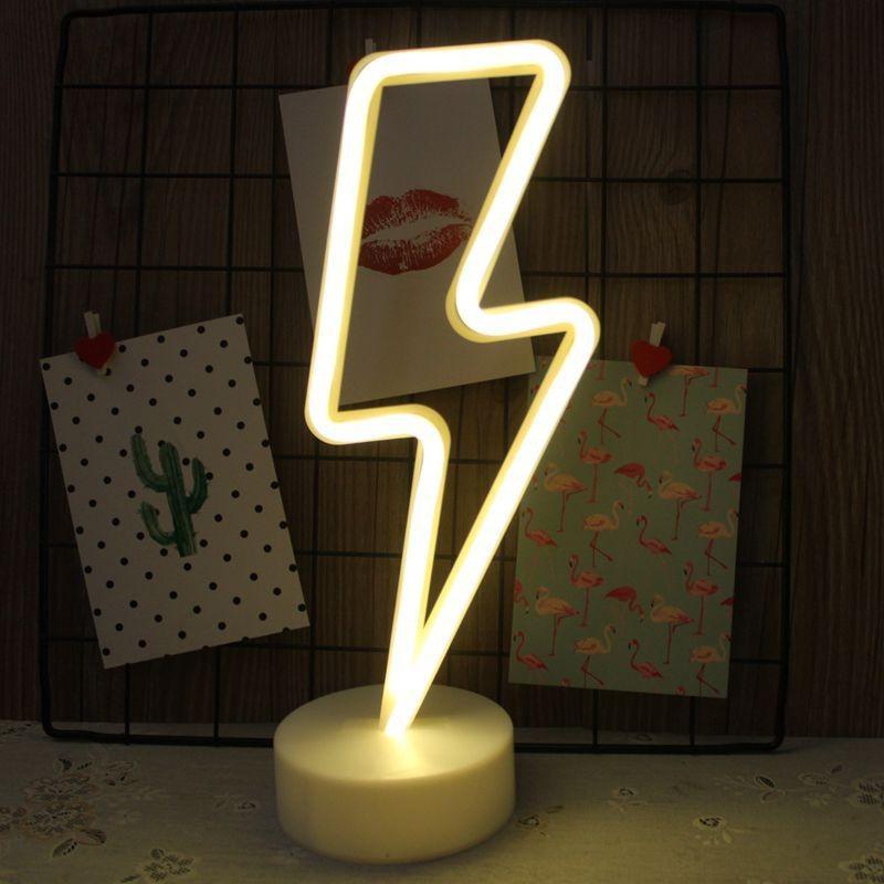 Shaped Led Cactus Neon Signs Light Holder Base Table Decoration Night Lamps