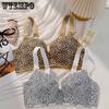 Seamless Bra Sexy Leopard Print Underwear Women's One-piece Smooth Bra Full-cup Bra Push Up Bra