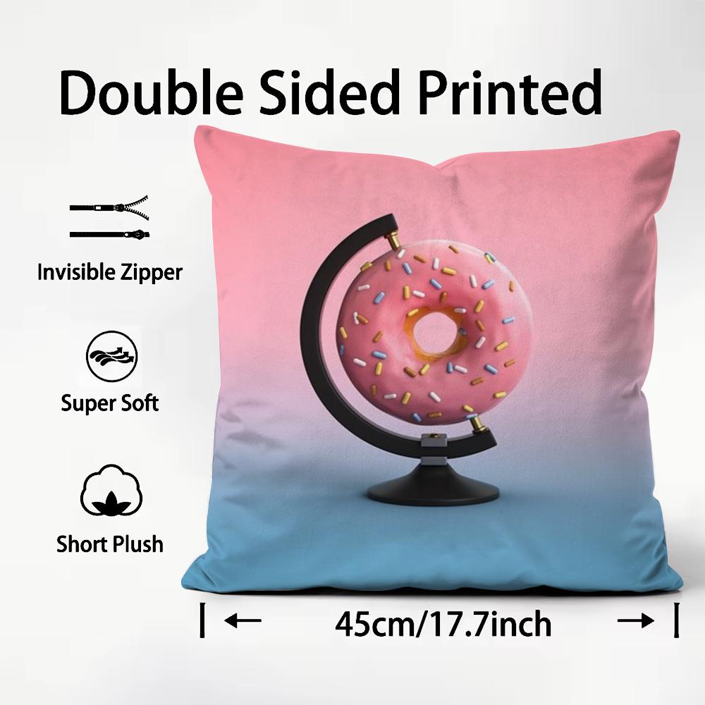 Creative Food Fruit Print Cushion Cover Plush Fabric Soft DoubleSided Printed Sofa Warm Winter Home Child Gift Pillow Case