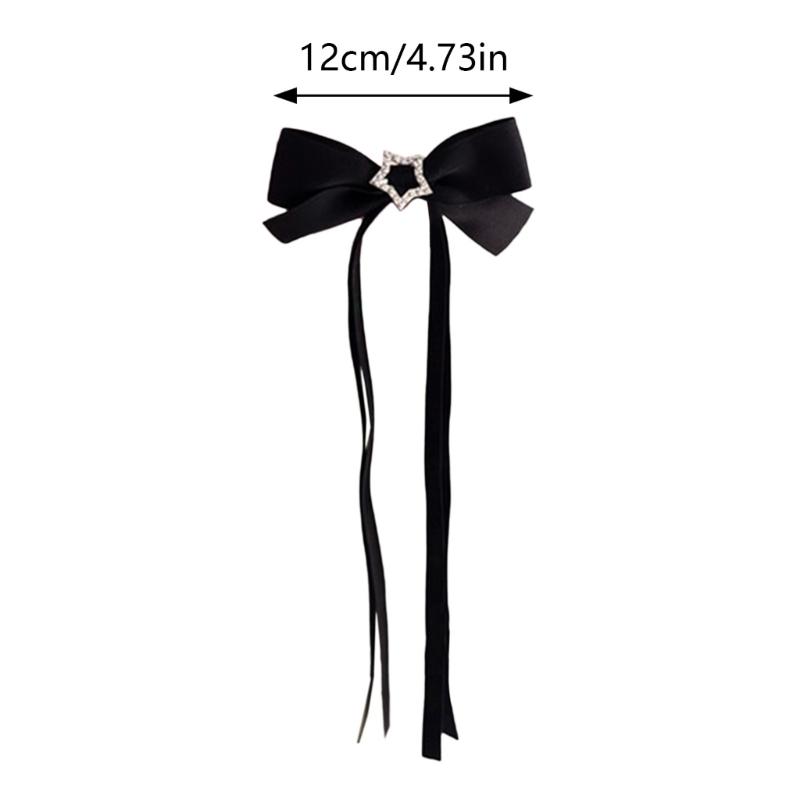 Long Ribbon Bowknot Hair Clip Sweet Girl Ballet Hairpin Women Hair Styling Accessories for Thin Hair French Barrettes