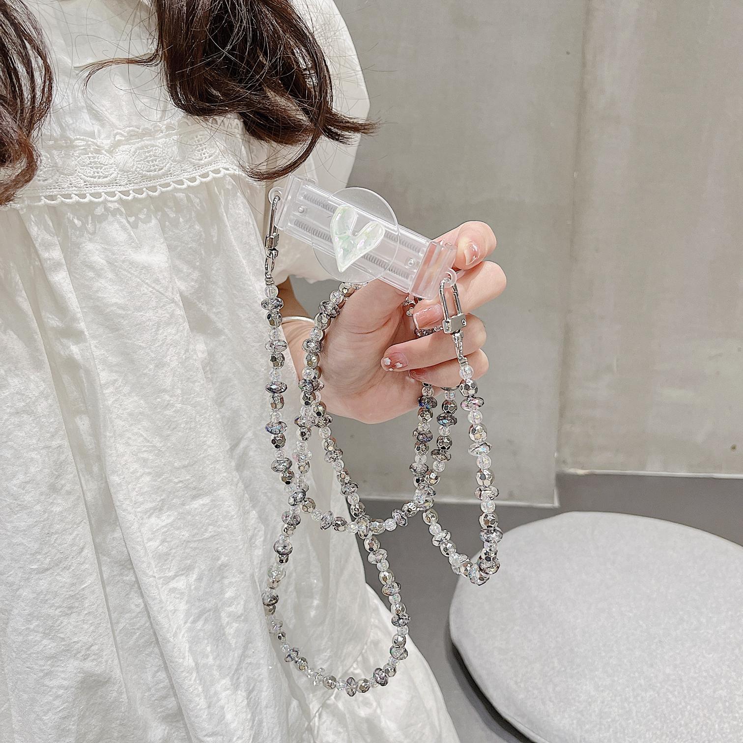 

Кріплення-затискач для телефону Портативний затискач для телефону Гальванічне покриття Бісер Ланцюжок Плечовий ремінець Шнурок Transparent