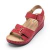 New Thick-soled Velcro Suede Sandals for Women To Wear Sloping Heels Large-size Beach Cool Slippers