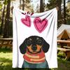 1 Stück Dackel Welpen Herzen Ganzjahreskomfort, Outdoor Flanelldecke - Weich, Warm & Gemütlich für Nickerchen, Camping & Reisen 104