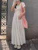 2024 Women's White A-Line Skirt: Spring/Summer High-End Spliced Design