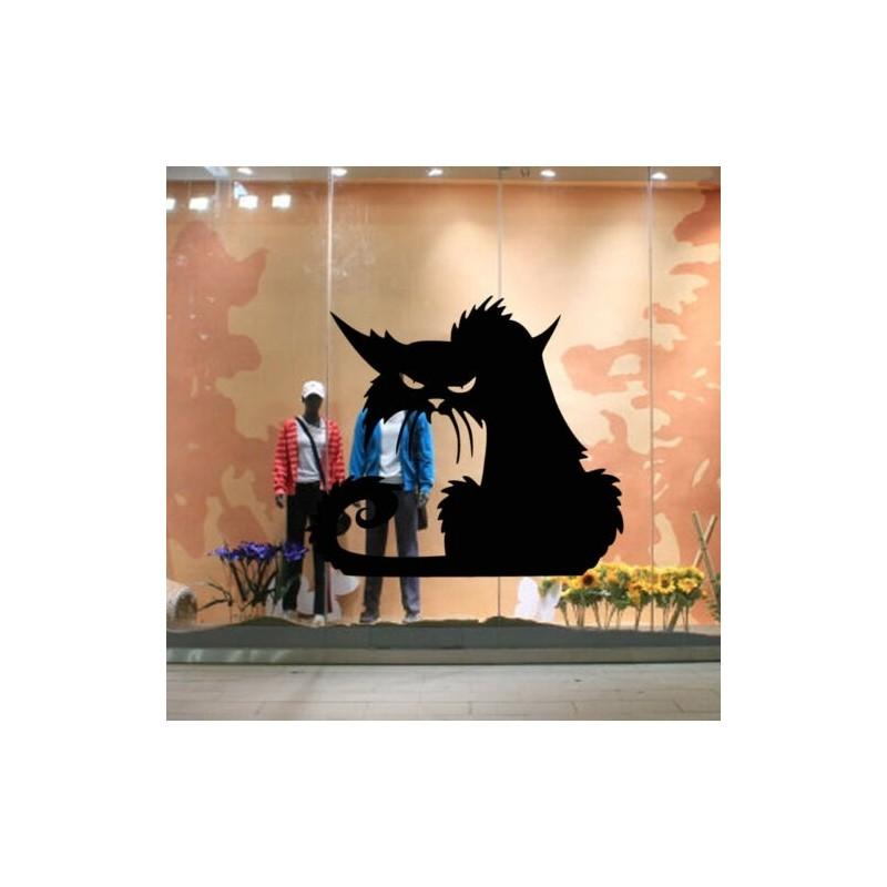 Katze Halloween Terror Schaufenster Wandaufkleber Heimdekoration Zimmer Wandbild Aufkleber Kunst
