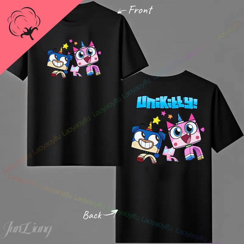 Unikitty Cat Print Funny Tee Shirt Cute 90s  Funny Tee Man Womens 100 Cotton Short Sleeves Couple Birthday Gift Party Shirt