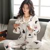 Pajamas women's spring and autumn imitation cotton high value fresh and sweet love women's long-sleeved trousers set loose loungewear