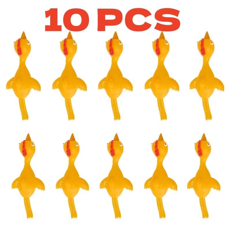 

Dinosaur Chick Finger Catapult Puzzle, Decompression Prank, Soft Rubber Slings, Fingertip Venting, Stress Relief Toy, 10 Pcs OneSize