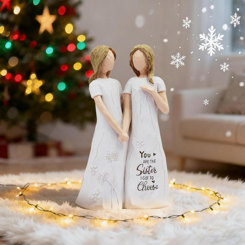 Regali di Compleanno per Migliore Amica Donna - Statuette in Resina per Sorelle Idee Regalo di Compleanno per Migliore Amica Sorella Regali Unici per Sorelle da Figura Dipinta a Mano