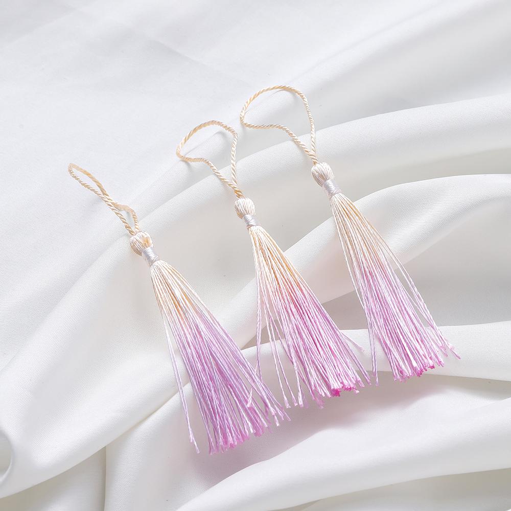 10Pcs Gradient Color 13cm Tassels Polyester Silk Tassel Fringe Crafts Jewelry for Diy Jewelry Making Pendant Decor Bookmark