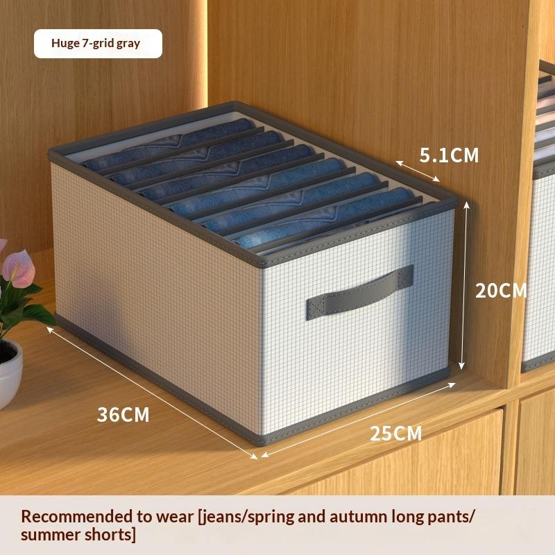 Foldable Fabric Drawer Organizers With Handles Multi-Compartment Storage Box For Clothes Pants Bedding Closet