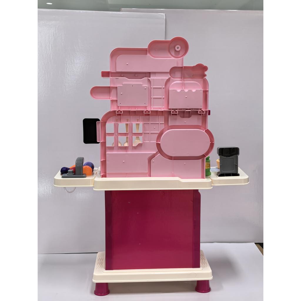 Interactive Children's Kitchen, 33 Accessories, Sounds, Lights, Ages 3-6, 67 x 25 x 87 cm, Pink