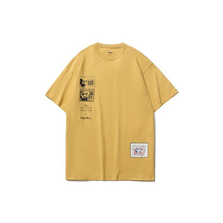 Li Ning x Disney Sports Fashion Collection T Shirt Men's Light Ochre Yellow AHSR501-3