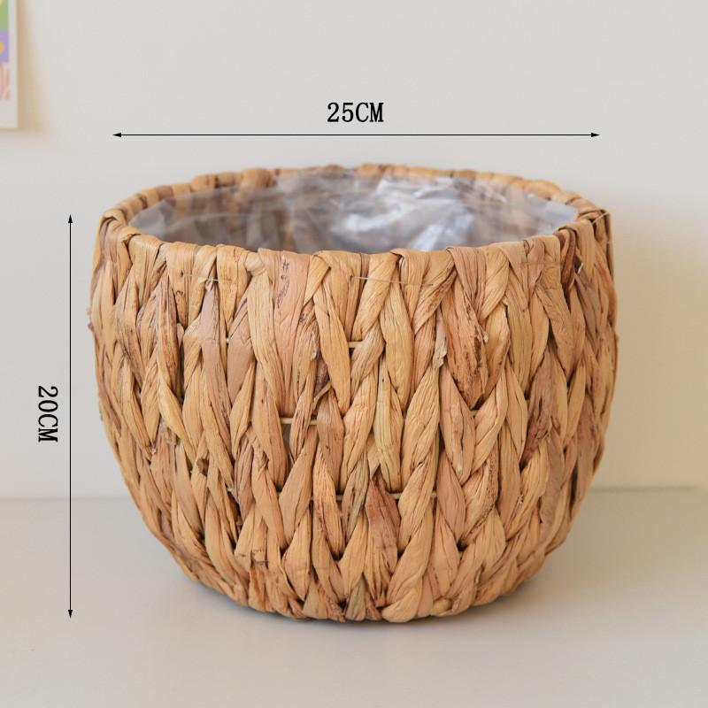 Garden Flower Pot Basket Straw Planter Basket Woven Flowerpot Furniture Decoration Flower Pot Desktop Plant Containers Gift