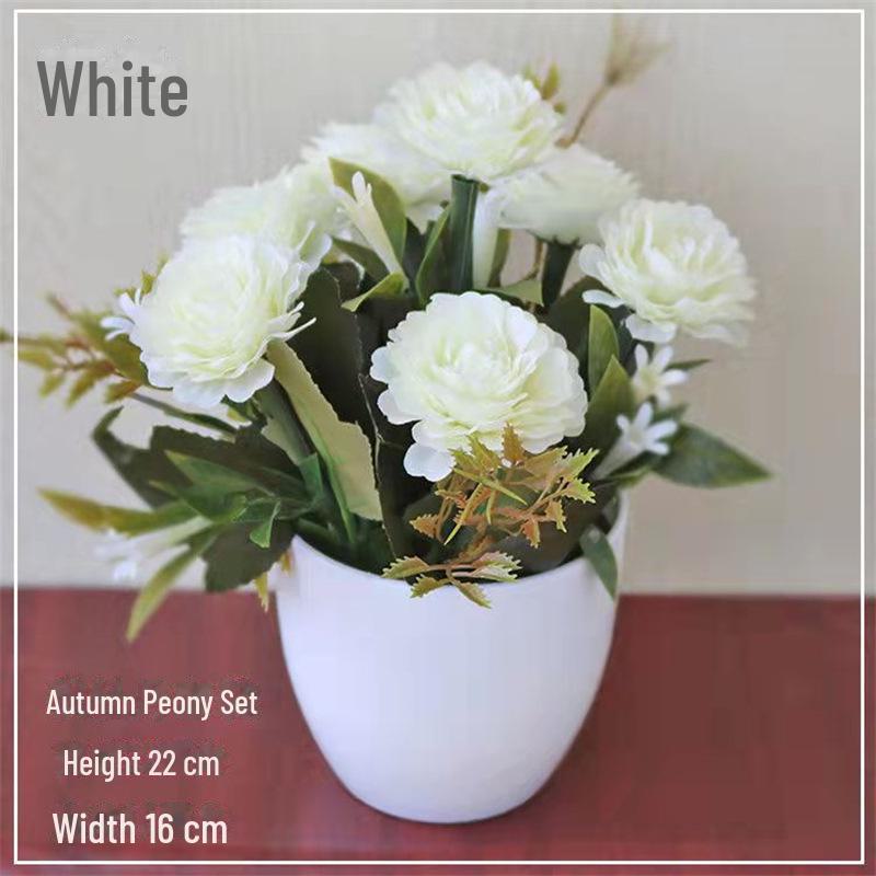 Decorative Small Artificial Potted Flowers Set for Home and Living Room Decor