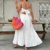 Boho Dresses for Women 2026 Midi Tie Front Button Down A-Line Dresses Summer Spaghetti Strap Dress Floral Prints