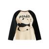 Children's Clothing Boys' Long-Sleeved T-Shirt Spring and Autumn Korean Style Big Kids Panda Raglan Sleeve Top Girls' Pure Cotton Base Shirt