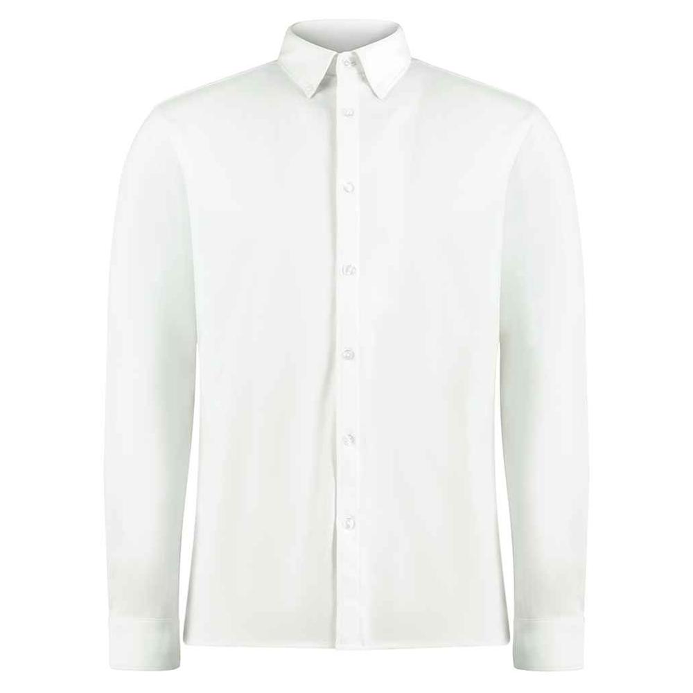 Kustom Kit Mens Pique Superwash 60C Tailored Long-Sleeved Formal Shirt